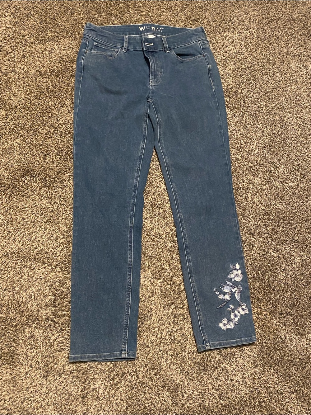 White House Black Market Jeans with Floral Embroidery